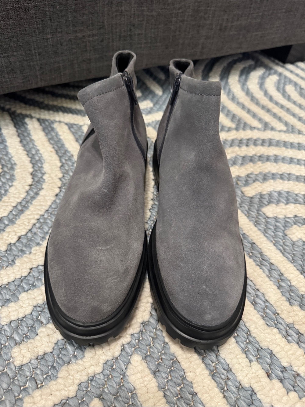 Vaneli Mariel Gray Suede Lug Sole Ankle Booties Women's 9.5 M NWOT - Picture 5 of 9
